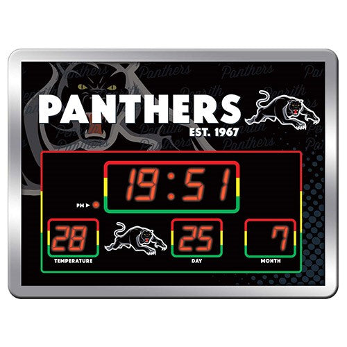 NRL Penrith Panthers LED Scoreboard Clock Date Time Temp 45cm(W) x 33cm(H)