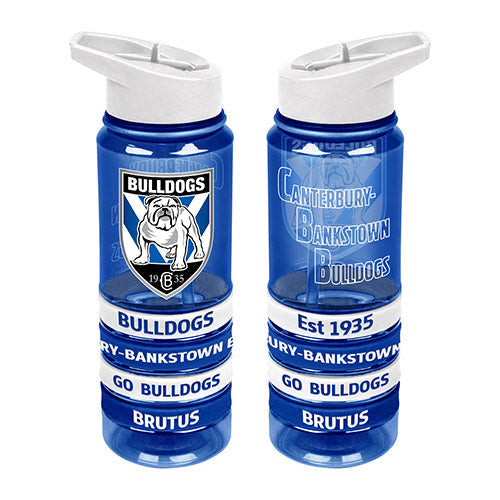 NRL Canterbury Bulldogs Tritan Drink Bottle with Wrist Bands - Gift Idea