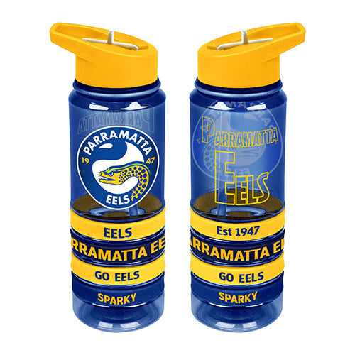 NRL Parramatta Eels Tritan Drink Bottle with Wrist Bands - Gift Idea