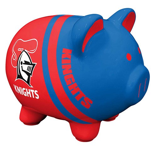 NRL Newcastle Knights Piggy Bank Money Box with Coin Slot - Great Gift