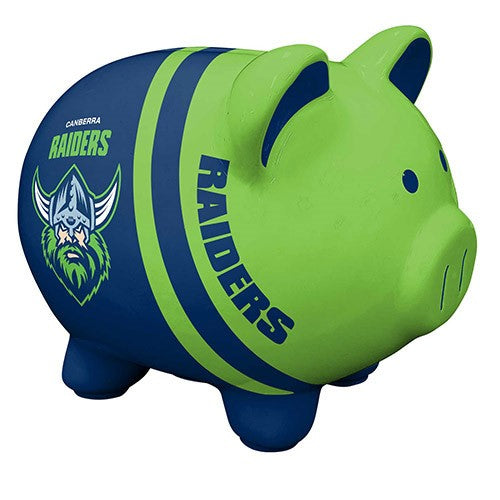 NRL Canberra Raiders Piggy Bank Money Box with Coin Slot - Great Gift