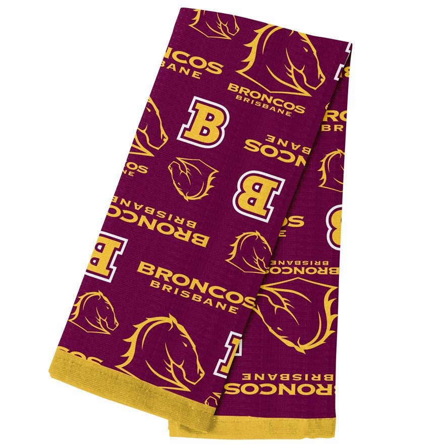 NRL Brisbane Broncos Tea Towel - 40cm x 60cm