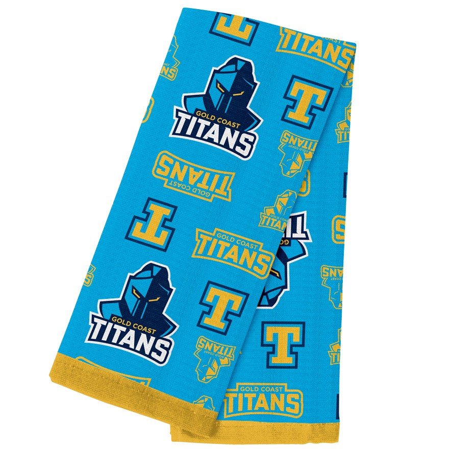 NRL Gold Coast Titans Tea Towel - 40cm x 60cm