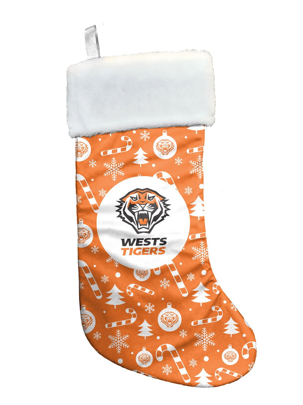 NRL Wests Tigers Christmas Stocking Sock Gift - Xmas Santa Hanging