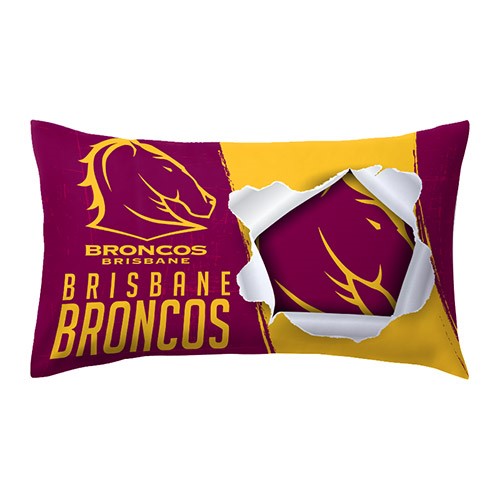 NRL Brisbane Broncos - Single Pillow case - 73cm x 48cm