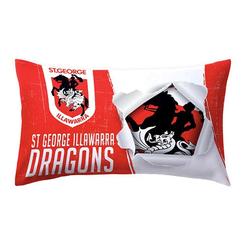 NRL St George Illawarra Dragons - Single Pillow case - 73cm x 48cm