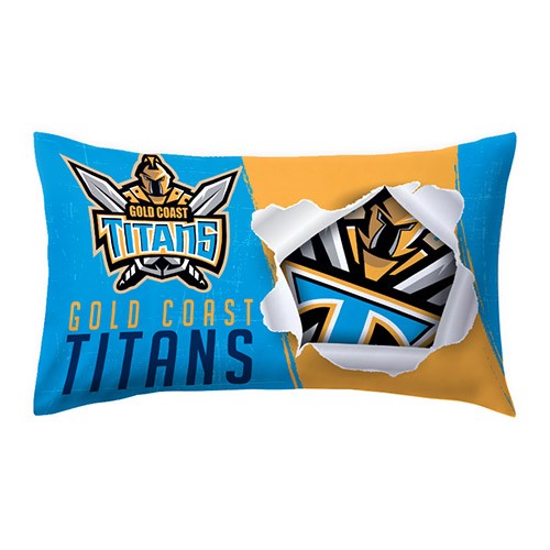 NRL Gold Coast Titans - Single Pillow case - 73cm x 48cm