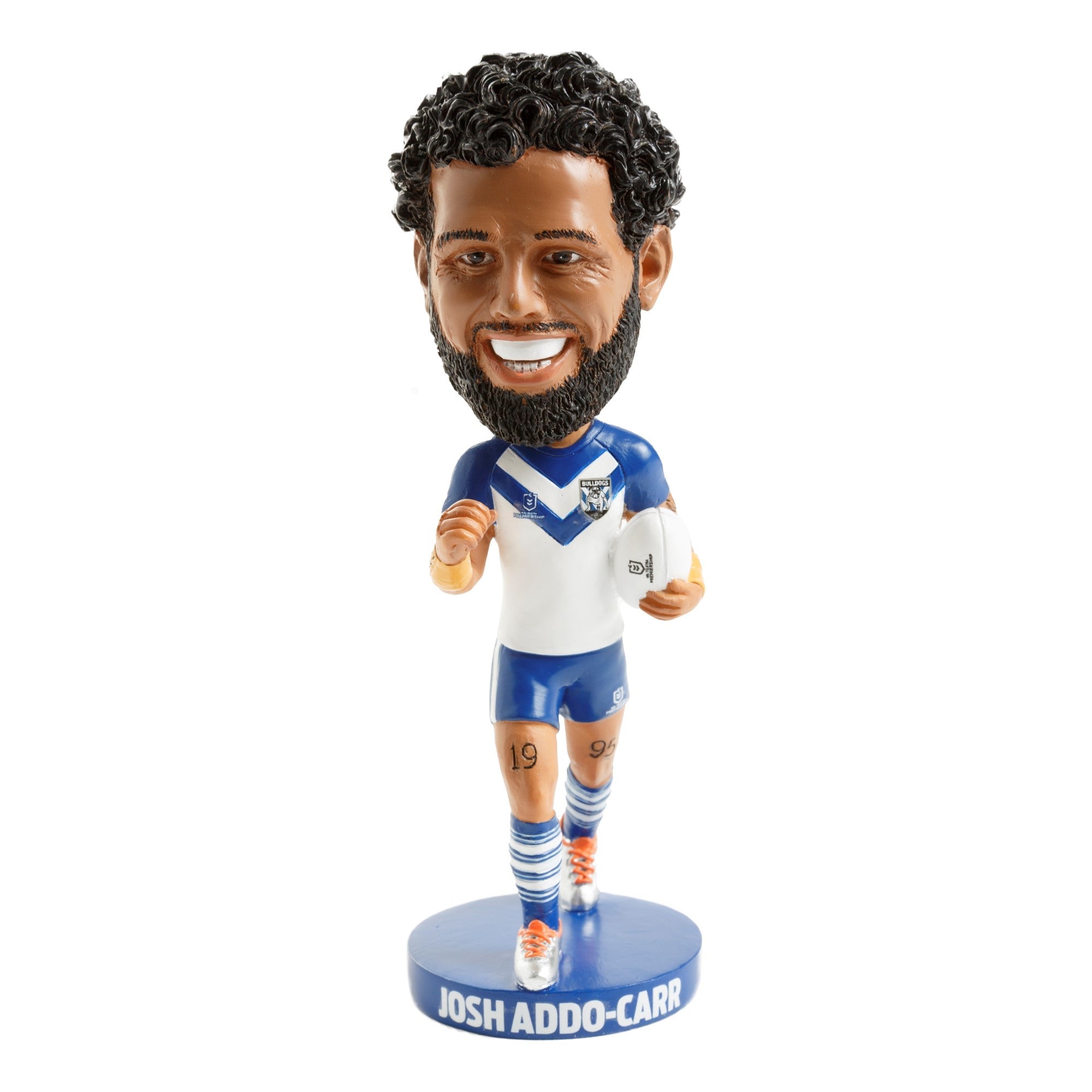 NRL Canterbury Bulldogs JOSH ADDO-CARR Bobblehead Collectable 18cm tall