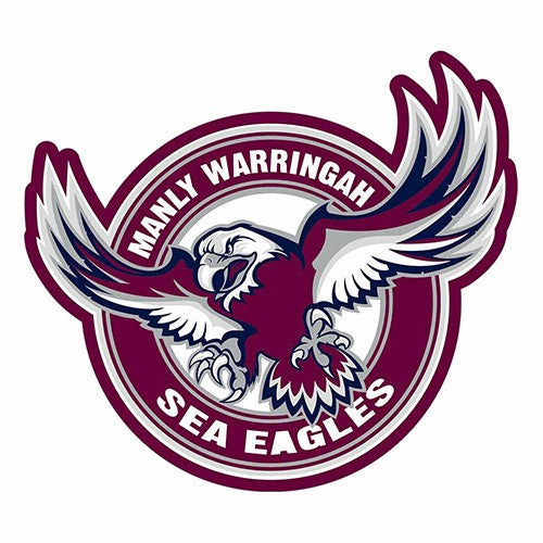 Official NRL Sticker Manly Sea Eagles 18cm(H) x 19cm(W) - Tracked Delivery