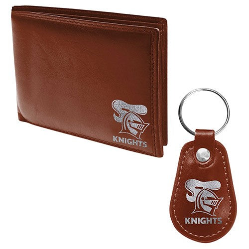 NRL Newcastle Knights PU Leather Wallet & Keyring Gift Pack