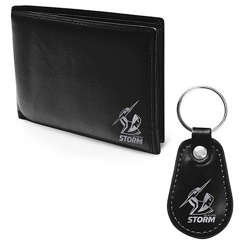 NRL Melbourne Storm PU Leather Wallet & Keyring Gift Pack