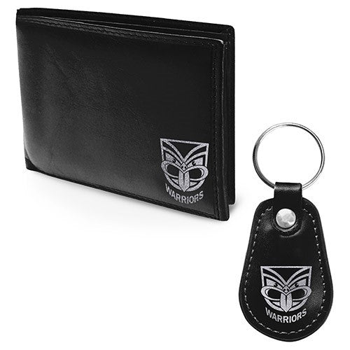 NRL New Zealand Warriors PU Leather Wallet & Keyring Gift Pack