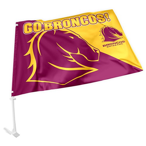 NRL Brisbane Broncos - Car Flag - 49cm x 30cm