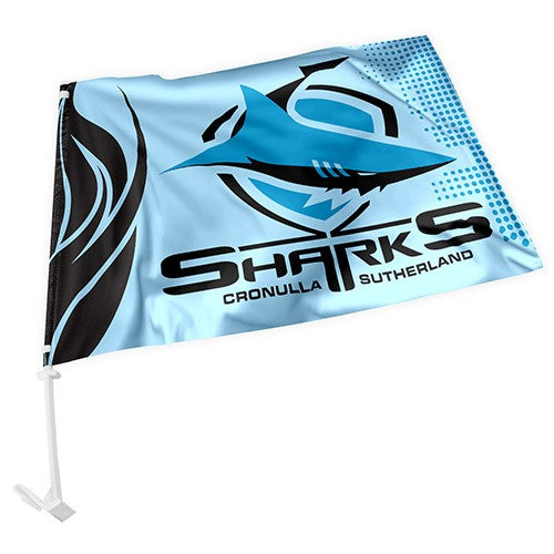 NRL Cronulla Sutherland Sharks - Car Flag - 49cm x 30cm