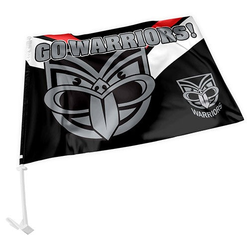 NRL New Zealand Warriors - Car Flag - 49cm x 30cm - Retro Logo