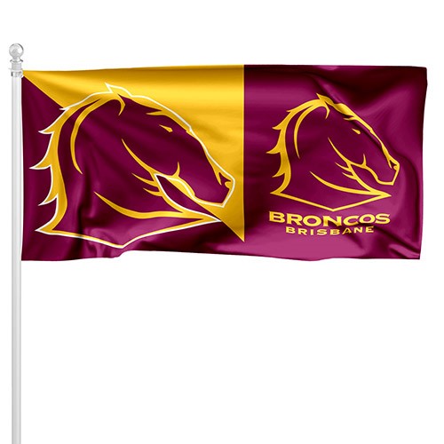 NRL Brisbane Broncos - Large Flag Pole Style - 180cm x 90cm (Pole not included)