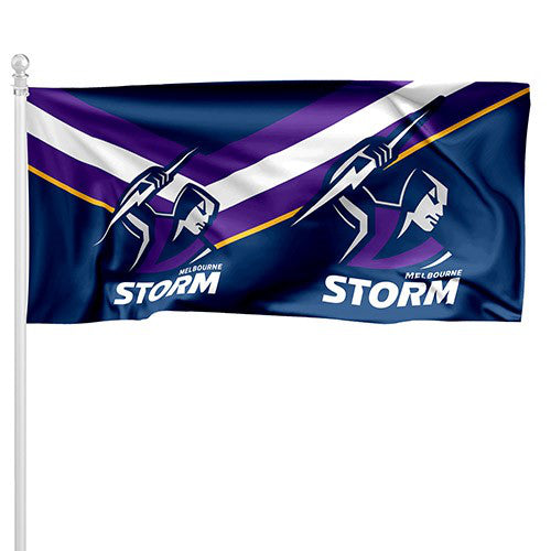 NRL Melbourne Storm - Large Flag Pole Style - 180cm x 90cm (Pole not included)