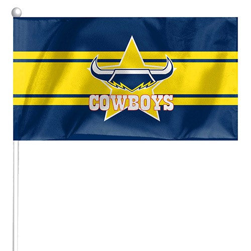 NRL North Queensland Cowboys - Set of 2 Mini Flags - 24.5cm x 12.4cm