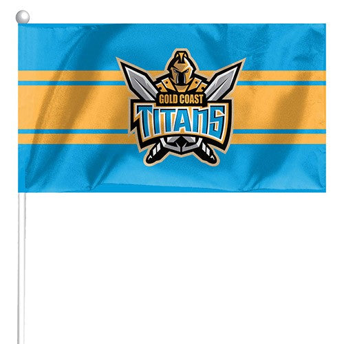 NRL Gold Coast Titans - Set of 2 Mini Flags - 24.5cm x 12.4cm