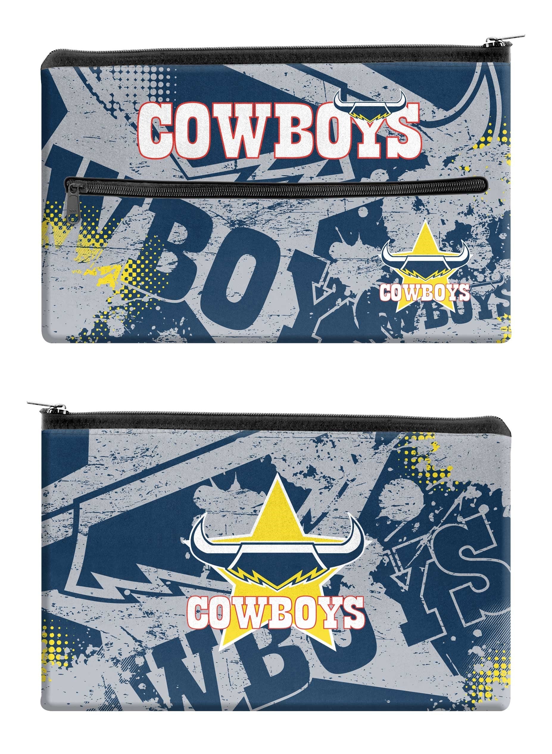 NRL North Queensland Cowboys Pencil Case - Large Neoprene 33cm x 21cm