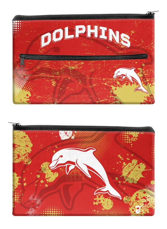 NRL Redcliffe Dolphins Pencil Case - Large Neoprene 33cm x 21cm