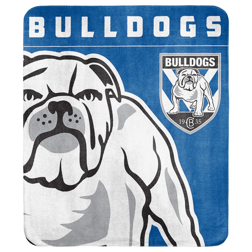 NRL Canterbury Bulldogs Polar Fleece Blanket Throw Rug Blanket 150cm x 130cm