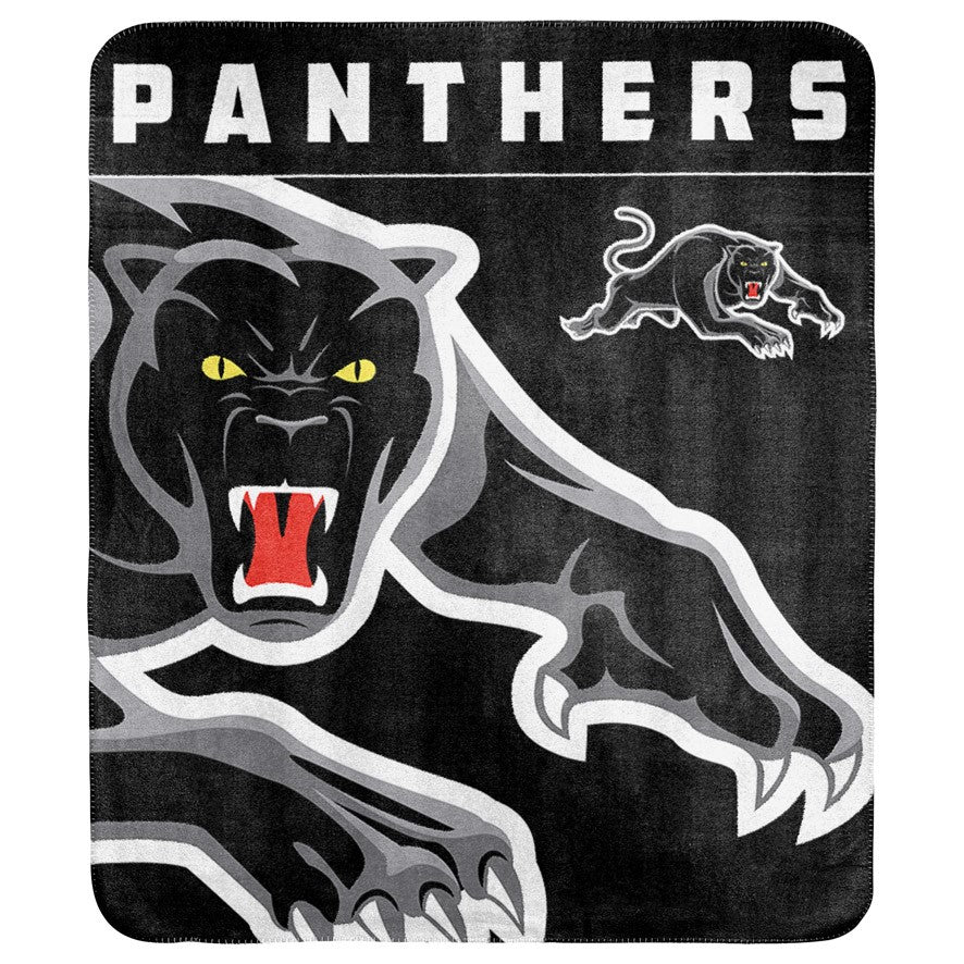 NRL Penrith Panthers Polar Fleece Blanket Throw Rug Blanket 150cm x 130cm