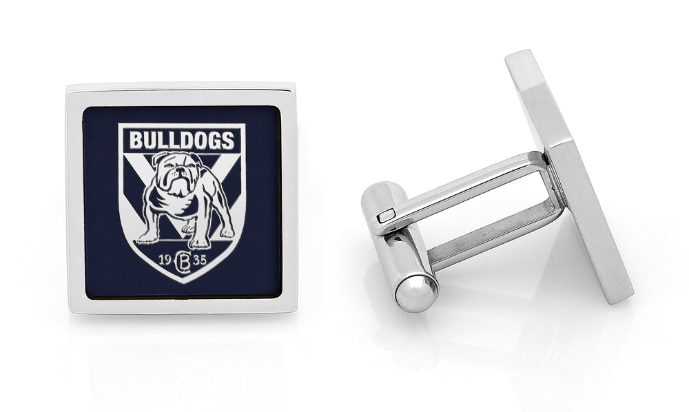 NRL Canterbury Bankstown Bulldogs Cufflinks - Stainless steel with etched logo