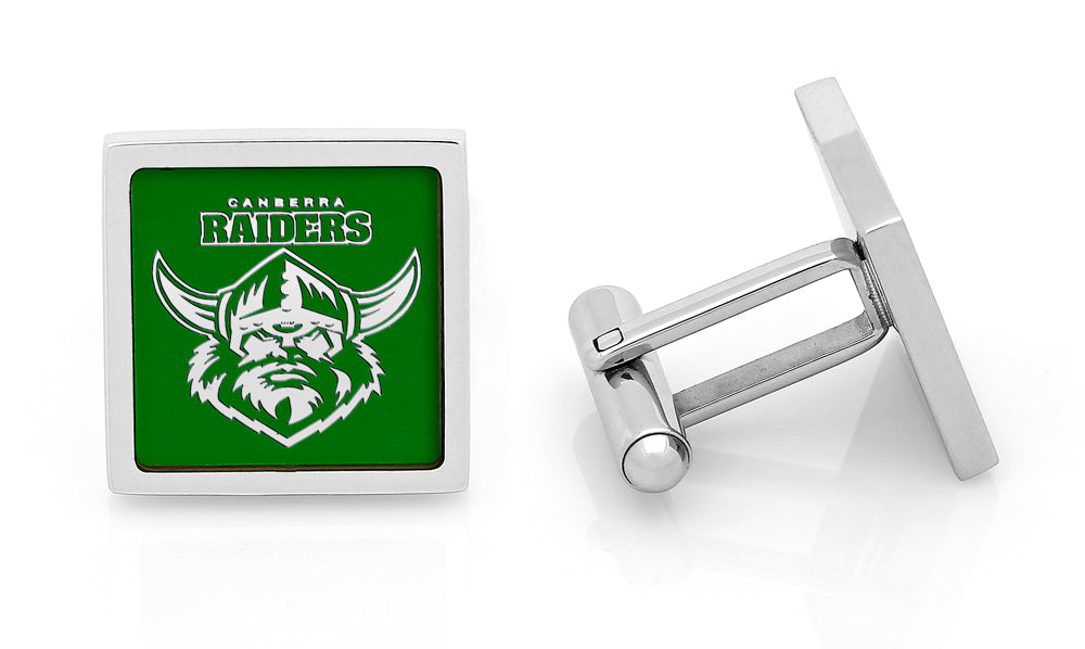 NRL Canberra Raiders Cufflinks - Stainless steel with etched logo