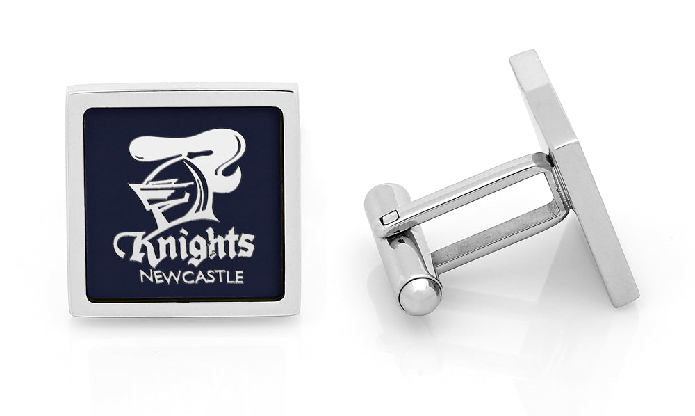 NRL Newcastle Knights Cufflinks - Stainless steel with etched logo