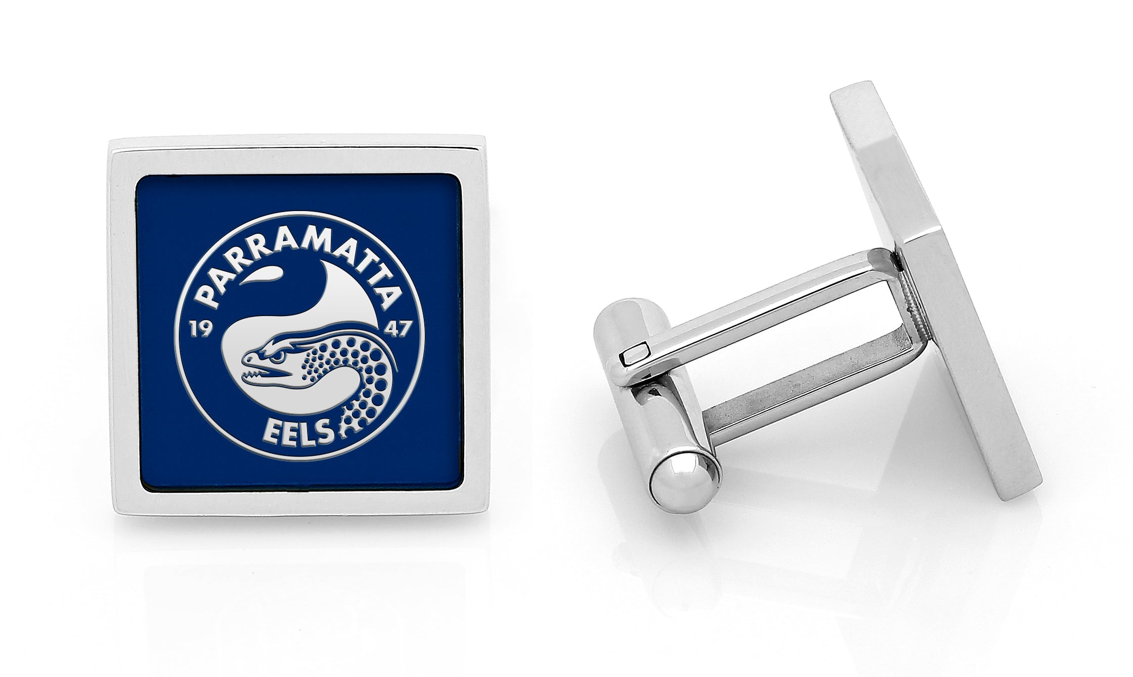 NRL Parramatta Eels Cufflinks - Stainless steel with etched logo