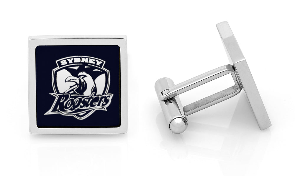 NRL Sydney Roosters Cufflinks - Stainless steel with etched logo