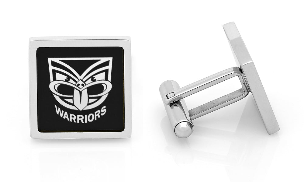 NRL New Zealand Warriors Cufflinks - Stainless steel with etched logo