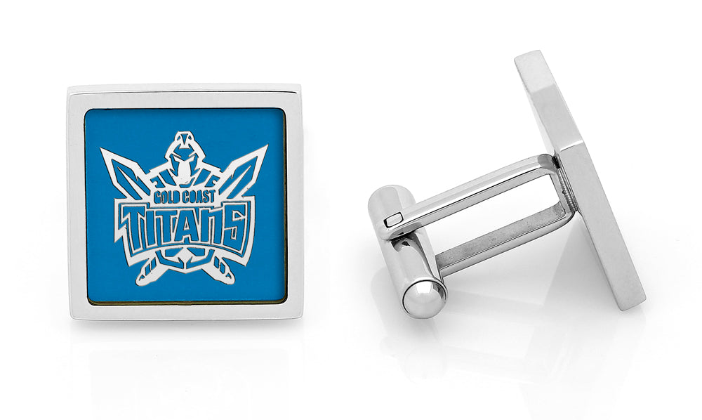 NRL Gold Coast Titans Cufflinks - Stainless steel with etched logo