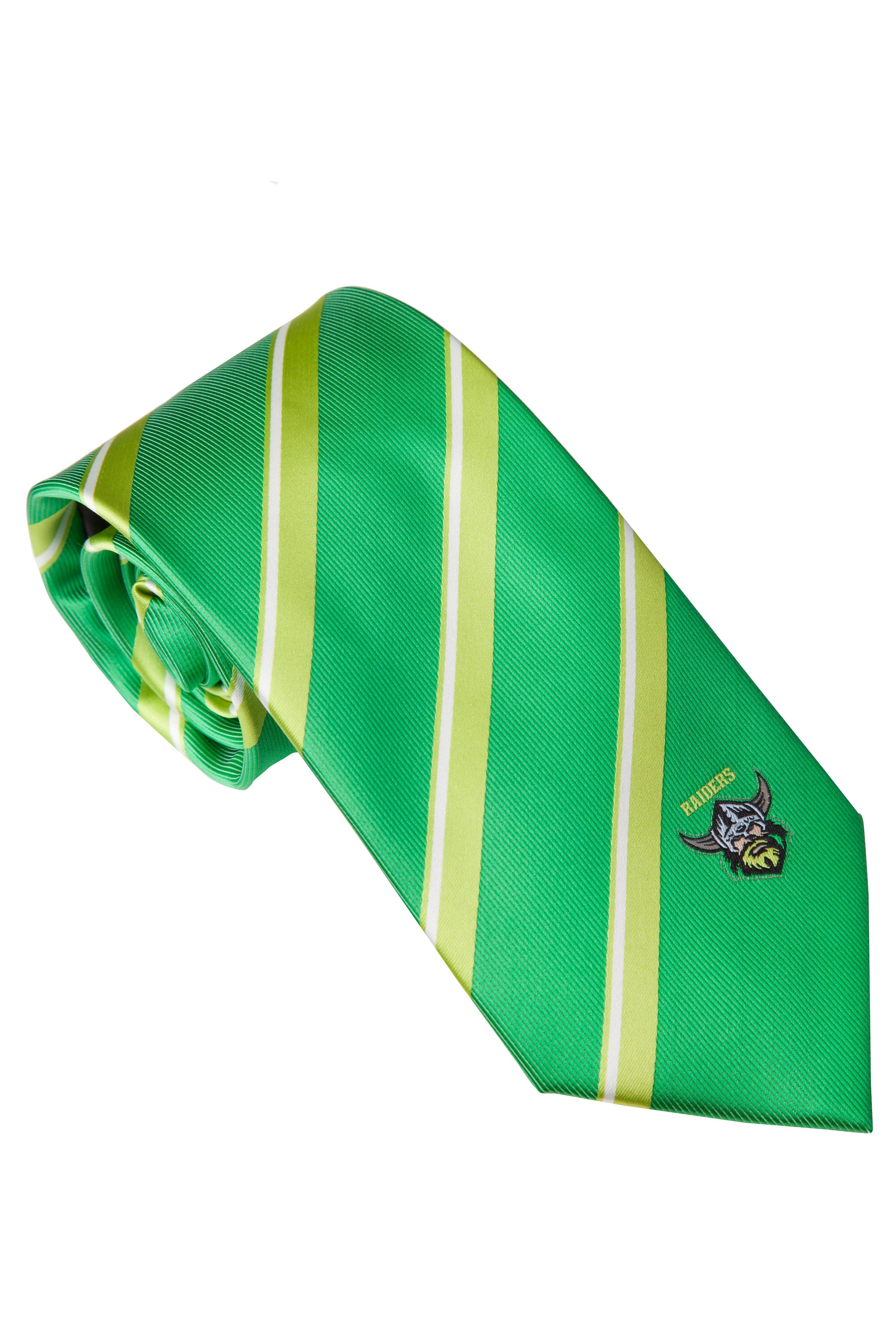 NRL Canberra Raiders Tie - Striped with embroidered team logo