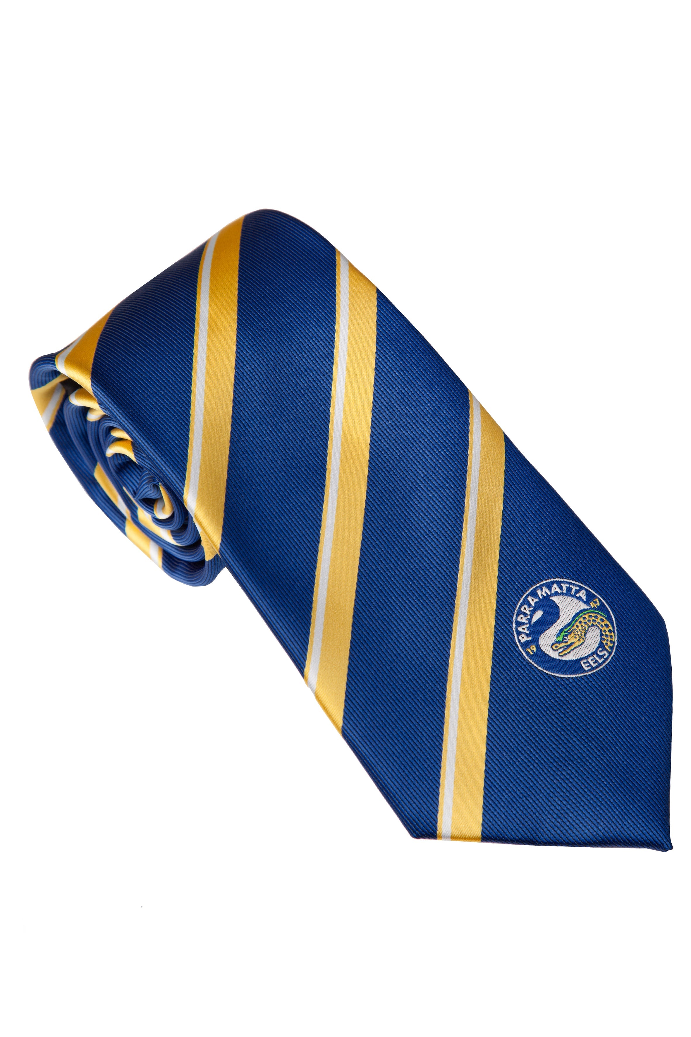 NRL Parramatta Eels Tie - Striped with embroidered team logo