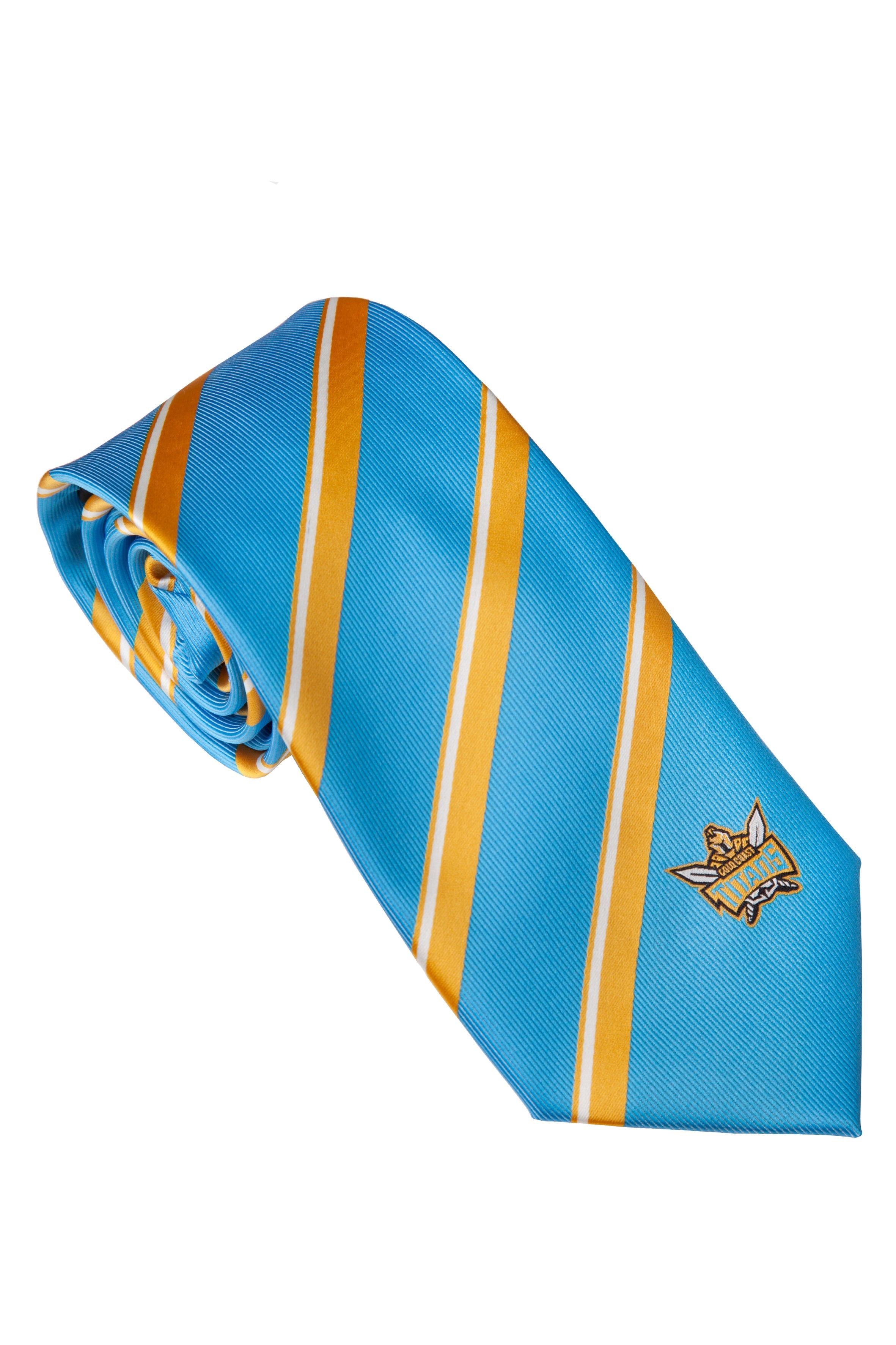 NRL Gold Coast Titans Tie - Striped with embroidered team logo