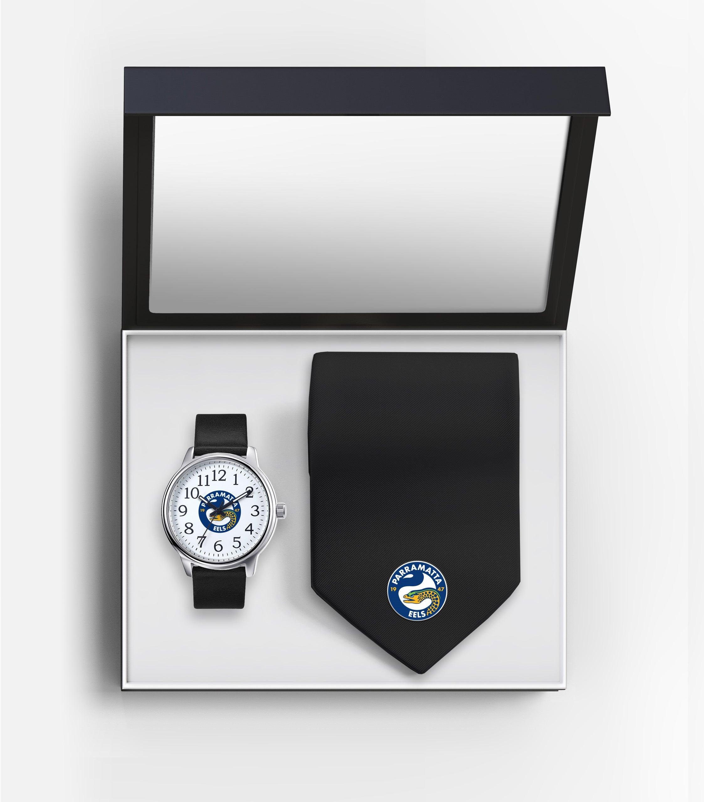 NRL Parramatta Eels Watch & Tie Gift Set - Fathers Day or Christmas Present