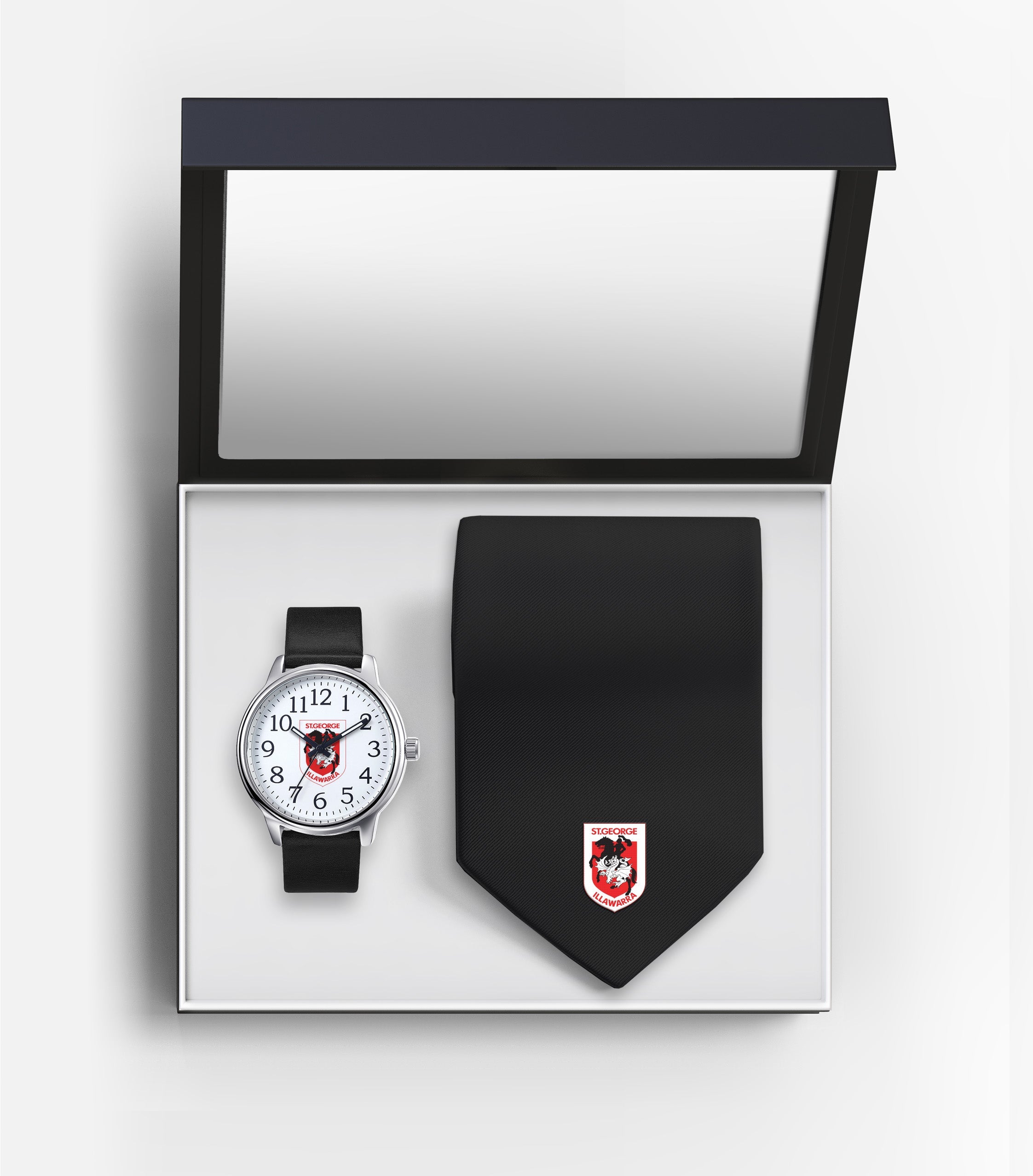 NRL St George Dragons Watch & Tie Gift Set - Fathers Day Christmas Present